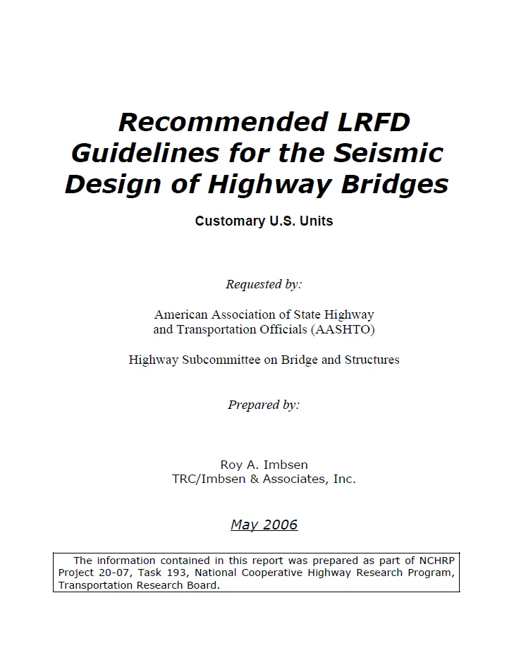 Recommended LRFD: Highway Subcommittee on Bridge and Structures