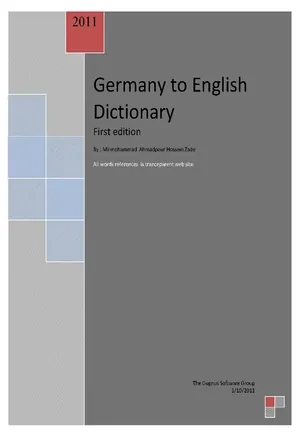 Germany To English Dictionary